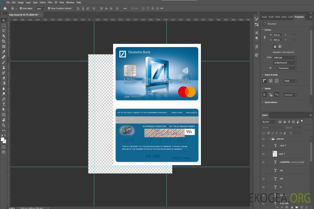 Allemagne Carte de débit Mastercard de la Deutsche Bank template